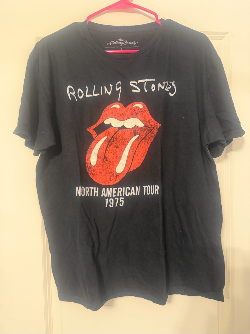 the Rolling Stones Black Tee with Red Tongue Logo